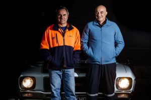 Two mates ready to join in the Mystery Box Rally