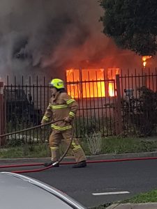 Suspicious fire engulfs Albion home