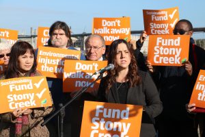 Stony silence on creek funding