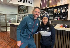 Soccer star visits local club