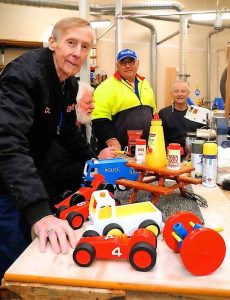 Peek behind shed door