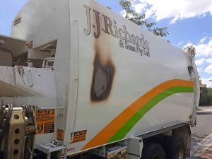 Recycling contractor escapes truck fire