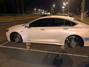Wheel theft stuns owner
