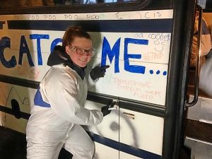 Youths learn about cost of graffiti