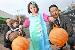 Lanterns aglow in Sunshine for spring full moon